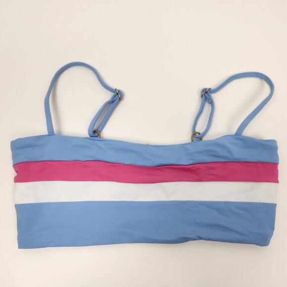 L*Space Rebel Stripe Bikini Top in Blue Pink Size Small NWT - Picture 2 of 5